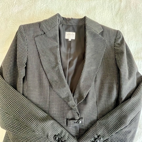 Armani Collezioni Black & White Strip/Grid Blazer - Picture 2 of 10